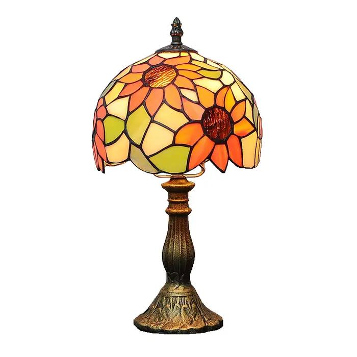 Lampe de bureau rétro pastorale de tournesols nordiques