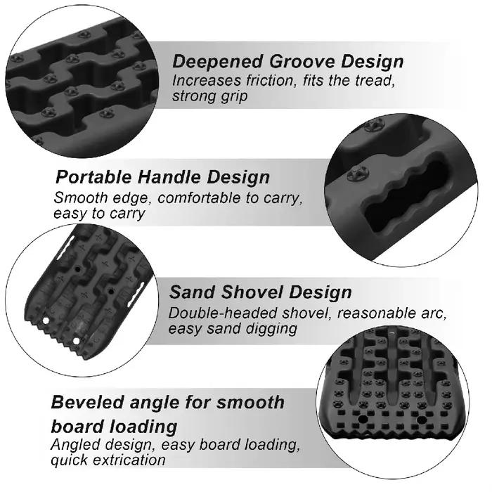 Planches de traction, 2 pièces, rails de traction tout-terrain pour neige, échelles de traction pour pneus, pour boue, sable, pour camping-cars, véhicules