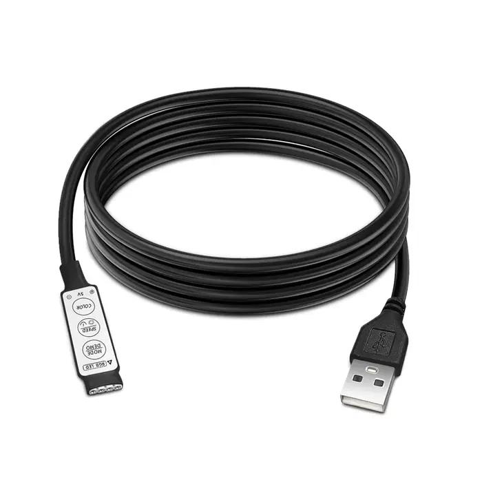 Mini contrôleur de bande lumineuse LED RGB à 3 touches, USB 5V pour bande lumineuse LED RGB, lampe à ruban