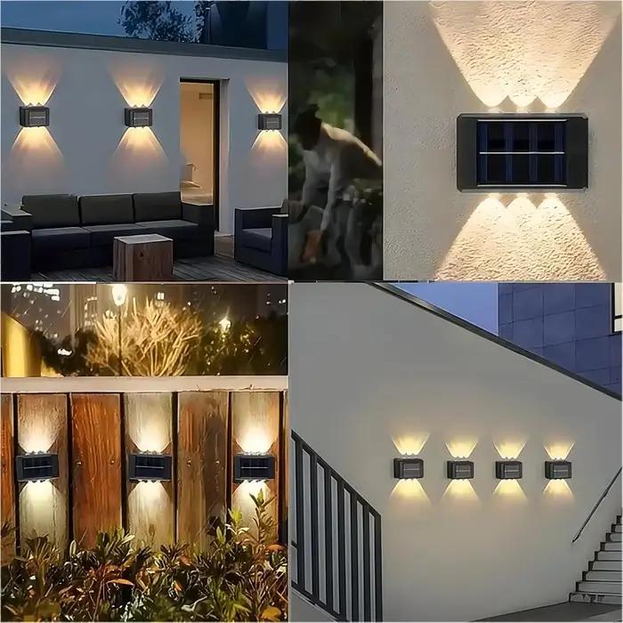 Lampe solaire murale extérieure, étanche, alimentée par l'énergie solaire, éclairage vers le haut et vers le bas, décoration de jardin, de cour, d'extérieur, lumières solaires