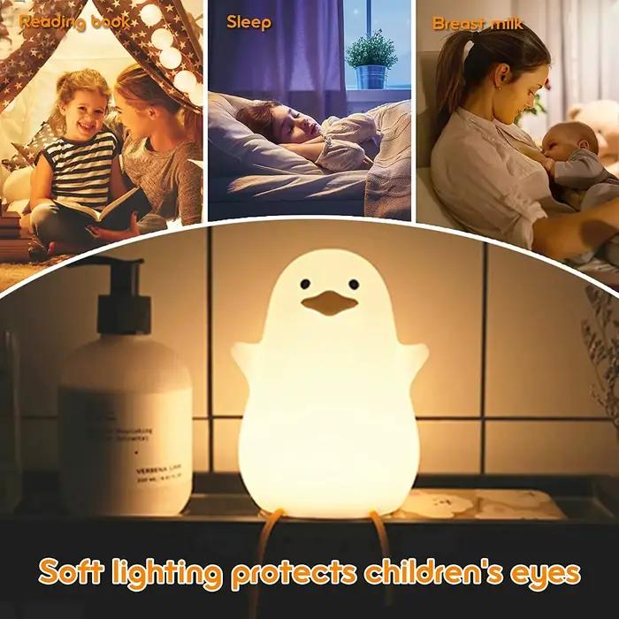 Lampe LED en forme de canard mignonne pour chambre d'enfant avec contrôle tactile pour vacances et occasions spéciales
