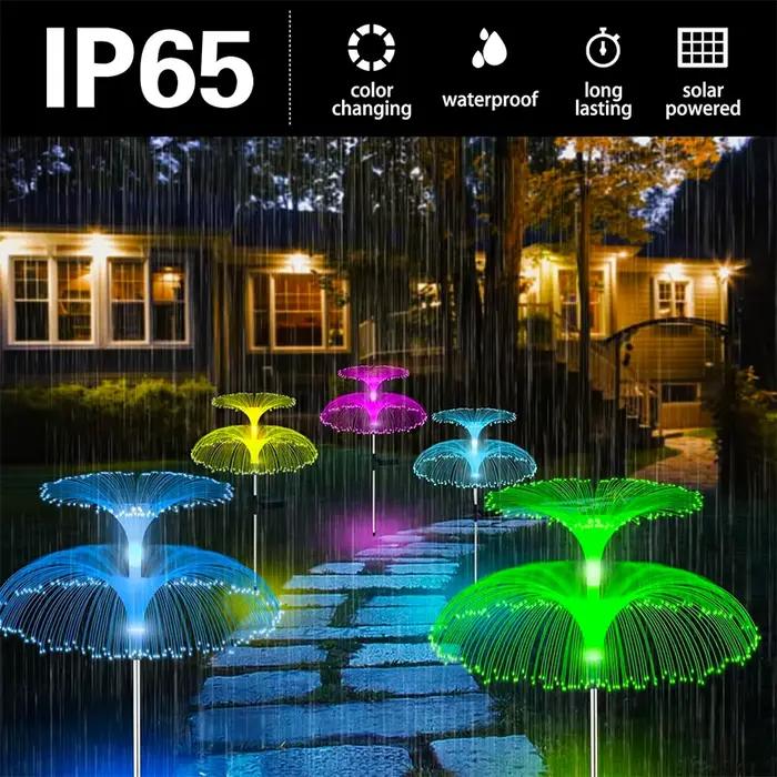 Lampes solaires LED pour pelouse à fibres optiques