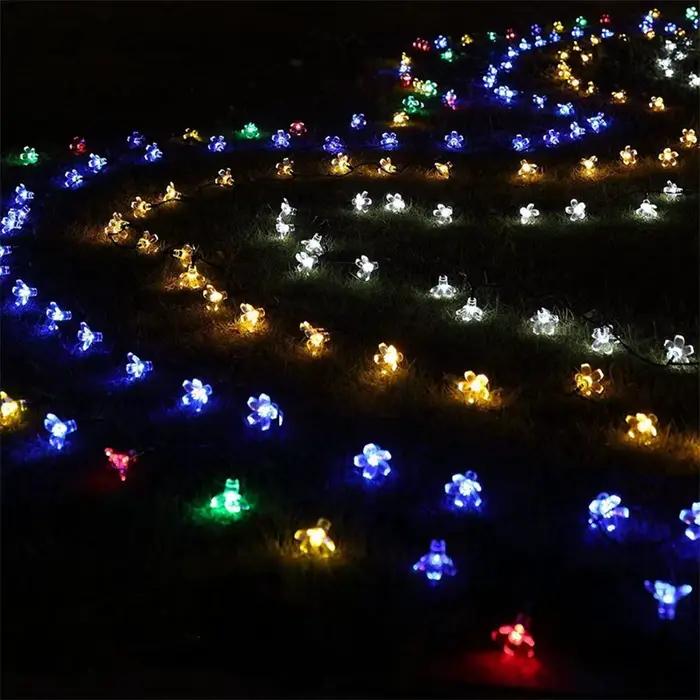 Guirlande lumineuse Led solaire d'extérieur, fleurs de cerisier, 8 Modes d'éclairage, lampe solaire pour Camping, mariage, décoration de noël