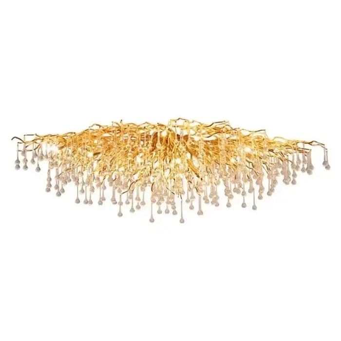 Plafonnier LED en Clip au Design Moderne, Disponible en Or et Argent, Luminaire Décoratif de Plafond, Idéal pour un Salon, une Cuisine, un Hall d'Hôtel