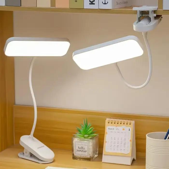 Une lampe de bureau LED à intensité variable avec température de couleur réglable et tube de lampe pliable - lampe de lecture tactile avec abat-jour, 800 mAh b