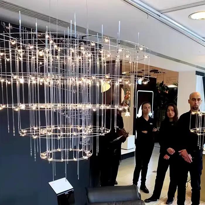 Lustre de luxe en acier inoxydable