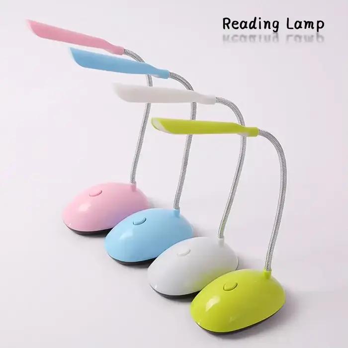 Lampe de nuit de lecture à LED, table flexible, interrupteur pliable, travail, étude, enfants, étudiant, bureau, à piles