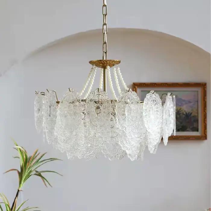 Plafonnier LED en Verre Transparent au Design Français Moderne