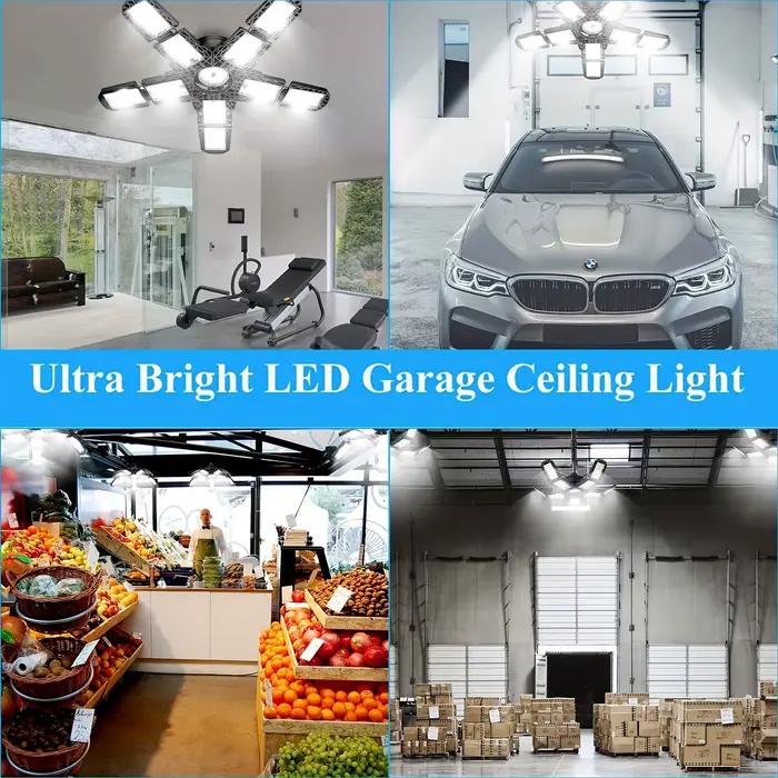 Lumière de Garage LED déformable avec 3/5/10 panneaux réglables LEDE26/E27 plafonnier éclairage industriel pour le stockage d'atelier