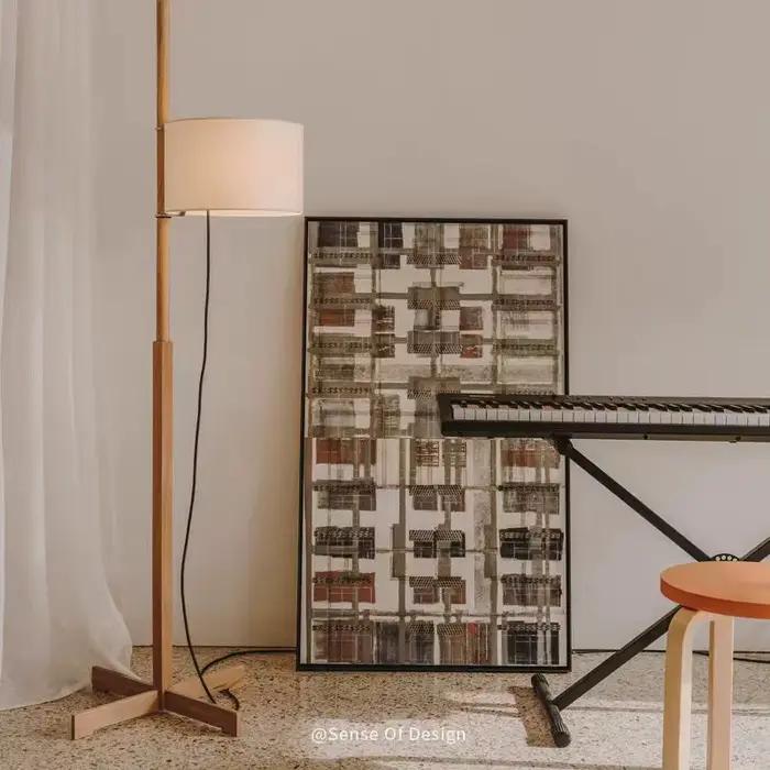 Wabi sabi lampadaire design tissu danois lampe en bois relevable bureau Table basse