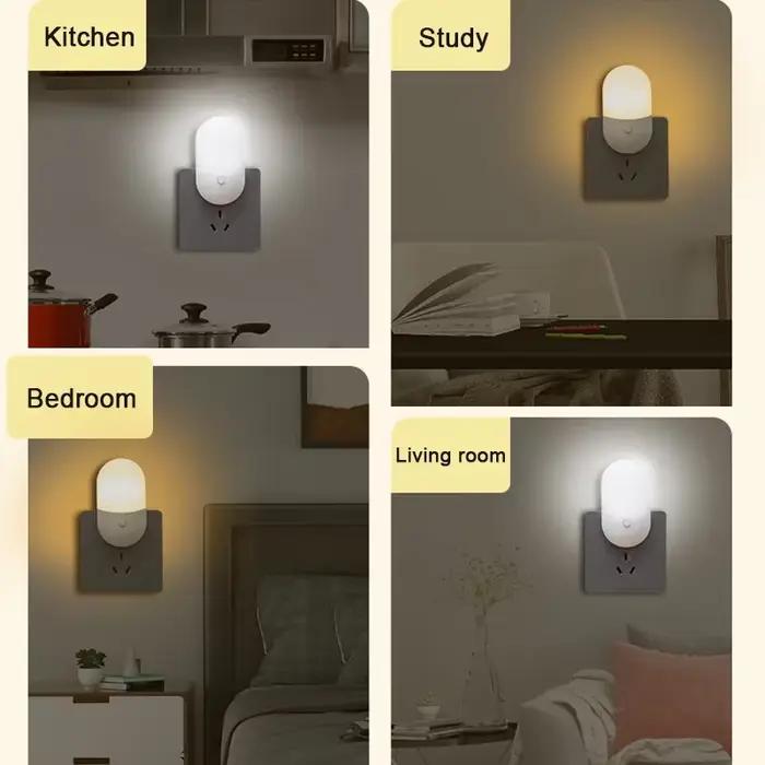 2PC chevet LED lampe de nuit Mini lampe de Table prise ue US Protection des yeux enfants utilisation pour chambre salon bébé alimentation veilleuse