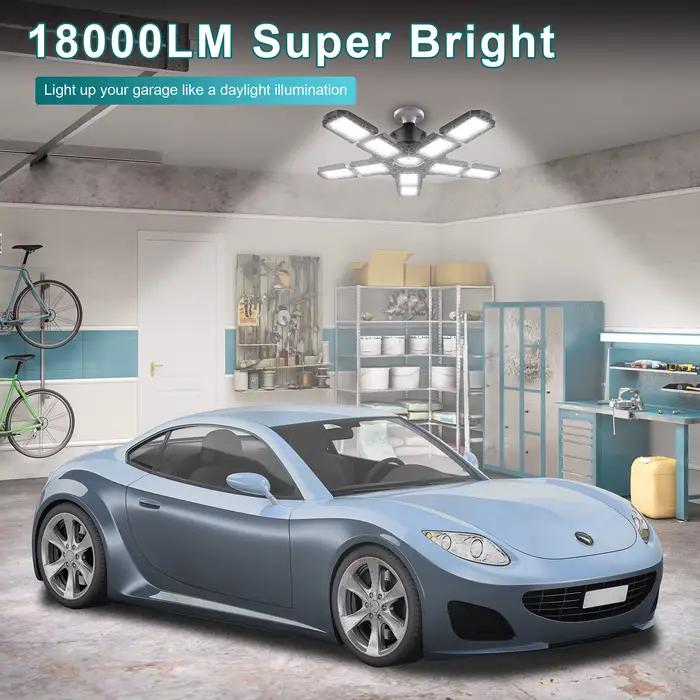 Lumière de Garage LED déformable avec 3/5/10 panneaux réglables LEDE26/E27 plafonnier éclairage industriel pour le stockage d'atelier