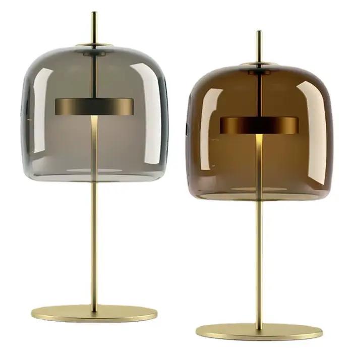 Lampes sur pied en verre gris fumé modernes pour salon