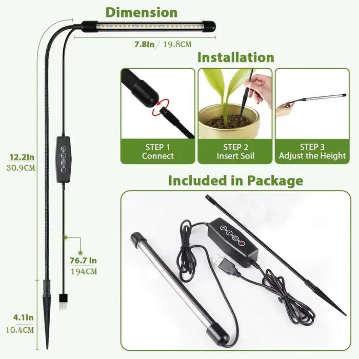 Lampe LED pour la croissance des plantes Lampe USB pour plantes de jardinage à spectre complet 6000K, mini ceinture pour contrôler la floraison intérieure des plantes cultivées.