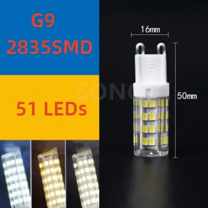 Ampoule LED G9 7W 9W 12W 15W 18W AC 220V 110V, ampoules en céramique SMD2835, éclairage de lustre, lampe halogène
