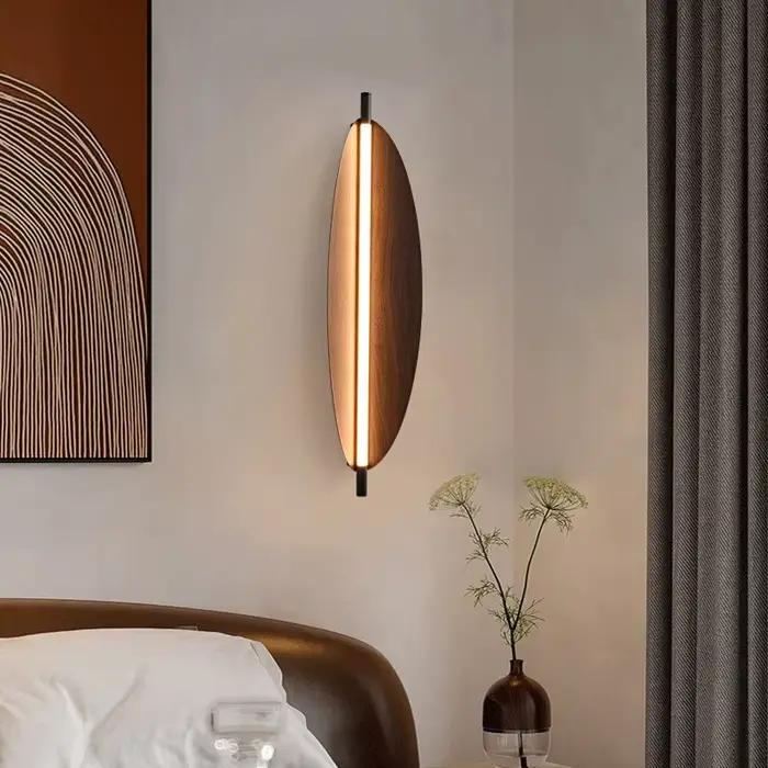 Thula applique nordique longue lampe minimaliste salon japonais grain de bois chambre chevet escalier couloir