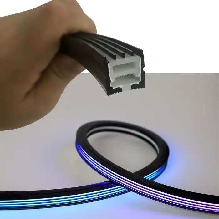Diffuseur de bande LED en silicone, protection pour tube néon, flexible, anti-éblouissement, 12x12, IP67, étanche, adaptable pour bande LED SMD de 8 mm