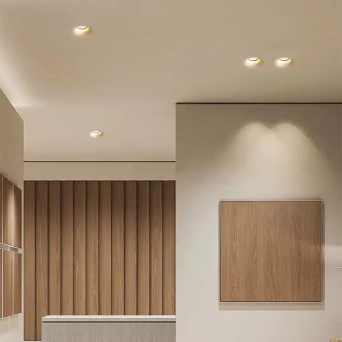 Spot Lumineux LED Encastrable en pouvez-vous pse, Sans Bords, Antireflet, Éclairage d'Nik, Idéal pour un Salon, une Chambre à Coucher ou un Couloir, GU10