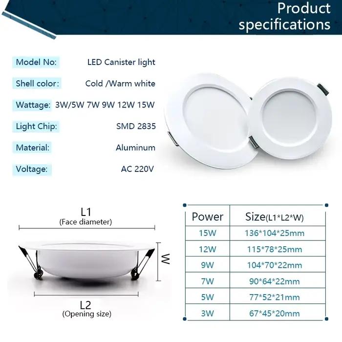 Spot Lumineux LED Encastrable pour le Plafond