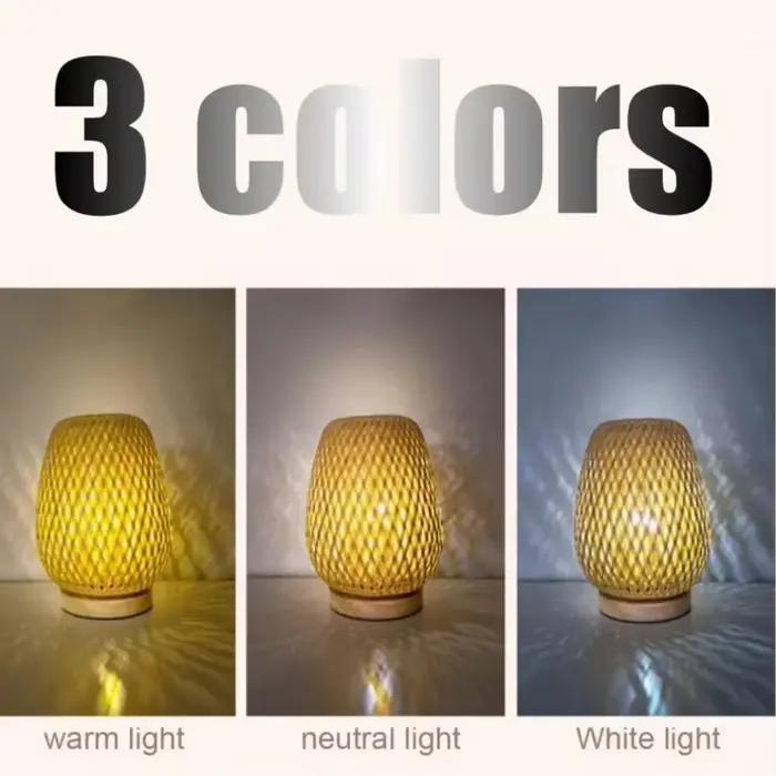 Lampe tissée en bambou pour chambre bureau et lecture lampe de table design moderne bambou durable décoration intérieure ambiance chaleureuse