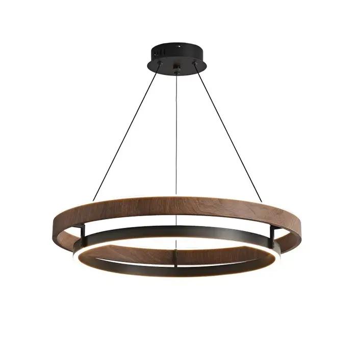 Lustre de plafond LED haut de gamme de designer italien, lampe suspendue en métal noyer, décoration d'intérieur pour salle à manger, salon, comptoir