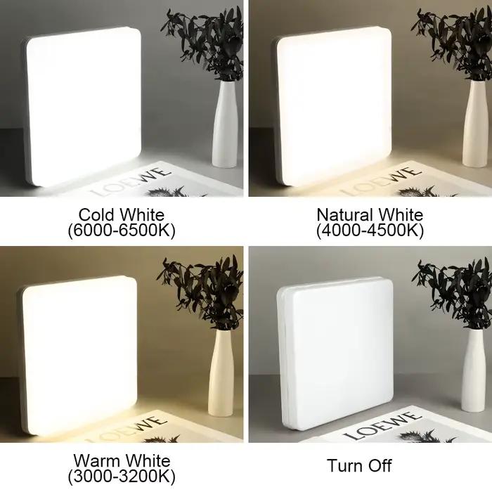Plafonnier LED Carré Moderne Minimaliste Pour Cuisine Salon Luminaires De Panneau Blanc Froid Chauffe Jaune Clair Modifiable Occasions Spéciales