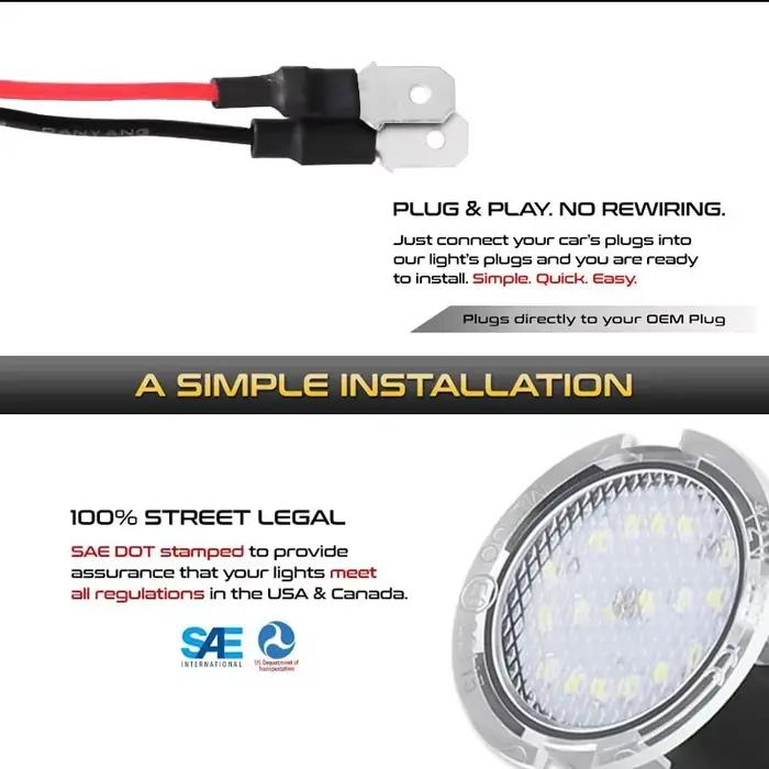 2X éclairage de voie LED CANBUS sous le rétroviseur latéral lumière de flaque pour Ford Edge Ranger Mondeo Fusion Flex Explorer Taurus expédition