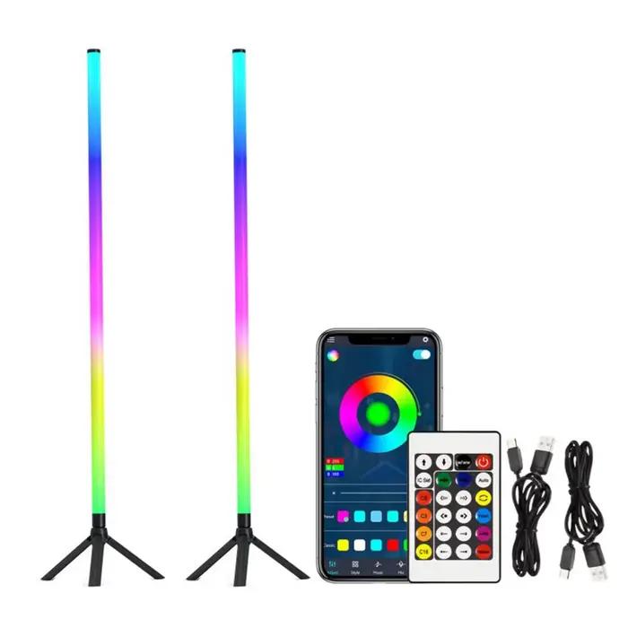 Rvb CCT Led lampadaire 24 touches télécommande Bluetooth App commande vocale 103cm Tube rond alimentation USB pour éclairage d'ambiance de salle de jeu