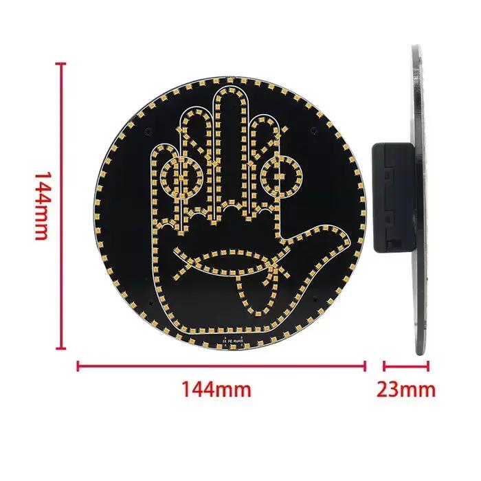 Lampe de geste créative et amusante, trois modèles, intérieur de voiture, pare-brise arrière, panneau de geste de la main, panneau de doigt du milieu, feu de stop d'avertissement