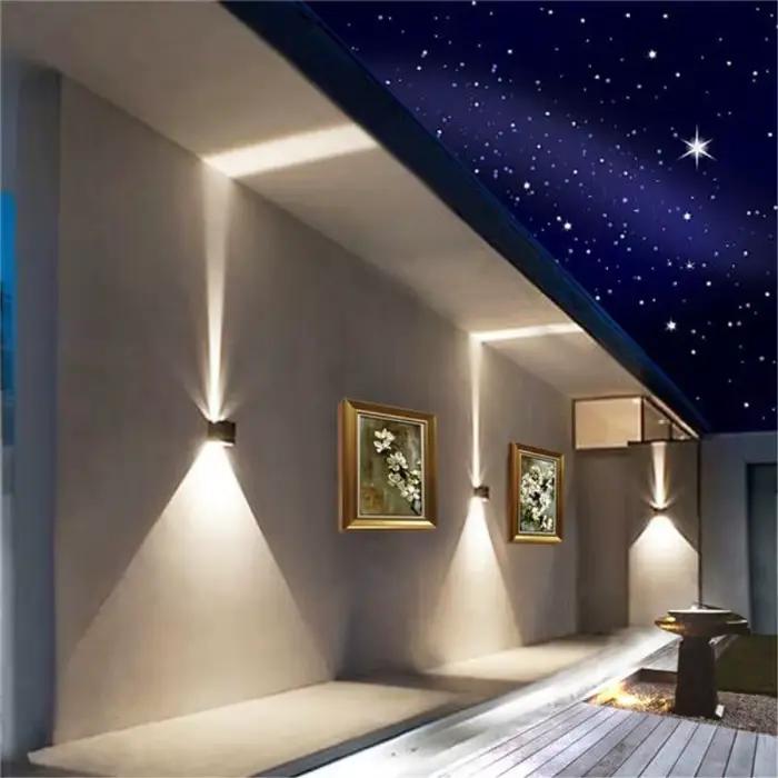 Applique murale LED imperméable IP65 éclairage réglable pour intérieur et extérieur design moderne aluminium noir pour chambre à coucher entrée étude occasions spéciales