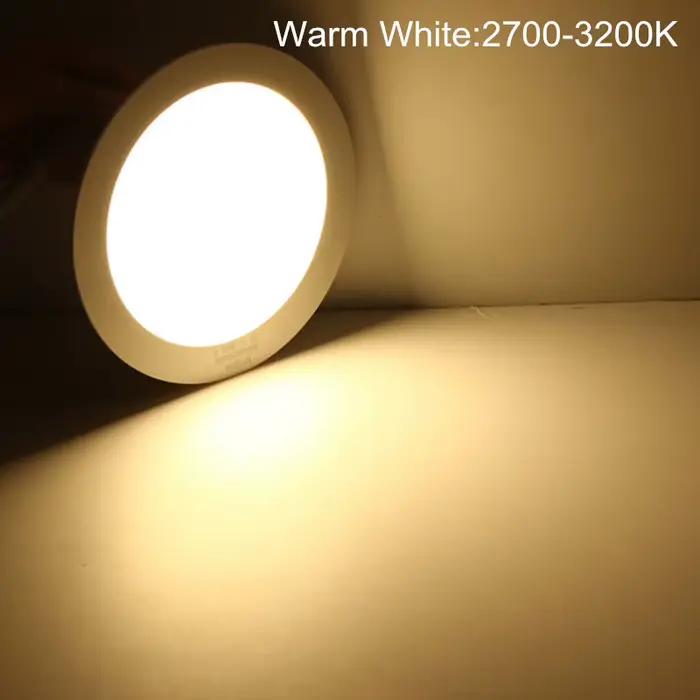 Plafonnier LED Rond SMD 2835 avec Alimentation, Lumière Blanche Froide/Naturelle/Chaude, Intensité Réglable, 4/6/9/12/15/25W