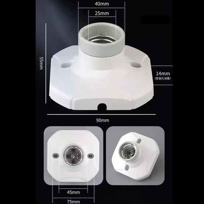 Ampoule LED suspendue carrée en céramique E27, vis de Base, doublure en bakélite, support de lampe ignifuge 6A, accessoires d'éclairage, 1 pièce