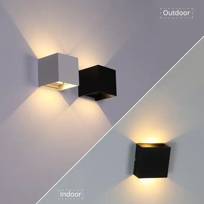 Applique murale LED imperméable IP65 éclairage réglable pour intérieur et extérieur design moderne aluminium noir pour chambre à coucher entrée étude occasions spéciales