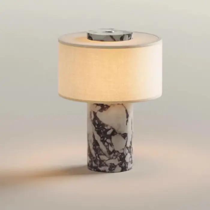 Lampe de table portable en marbre naturel