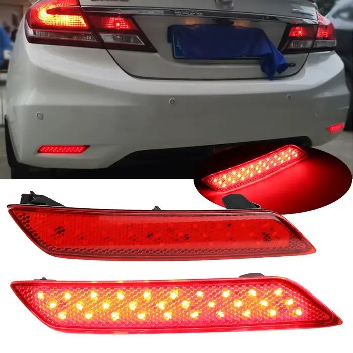 Pour 2013-2015 Honda Civic Sedan OEM: 33505TR0A51 2 pièces feux de réflecteur de pare-chocs LED, fonction comme feux antibrouillard arrière, frein et arrière