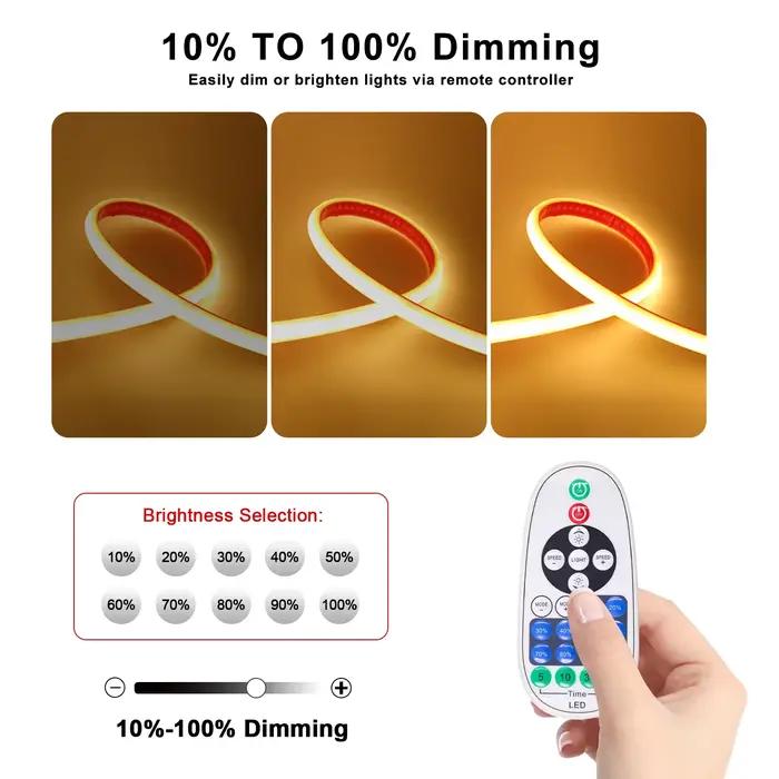 Contrôleur de variateur LED 110V-240V WIFI/Bluetooth/RF, panneau tactile, contrôleur de couleur unique pour bande lumineuse néon COB W10-11mm x H5-6MM