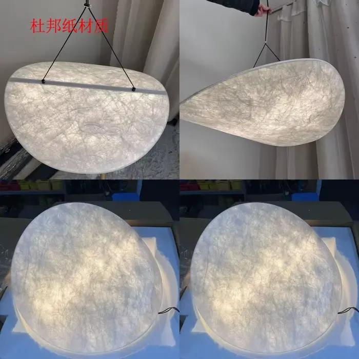 Lustres en tissu LED Wabi Sabi, luminaires suspendus modernes en forme de feuille pour salon, salle à manger, chambre à coucher, décoration de la maison