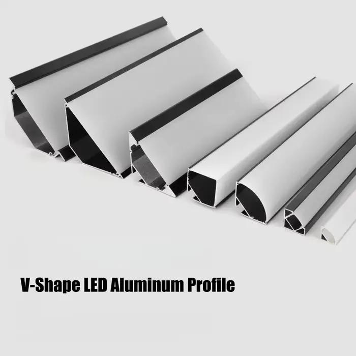 Lampe en forme de V en aluminium profilé pour éclairage intérieur mural plafond coin décoratif LED 90 degrés avec couleurs émission variées pour usage domestique et professionnel