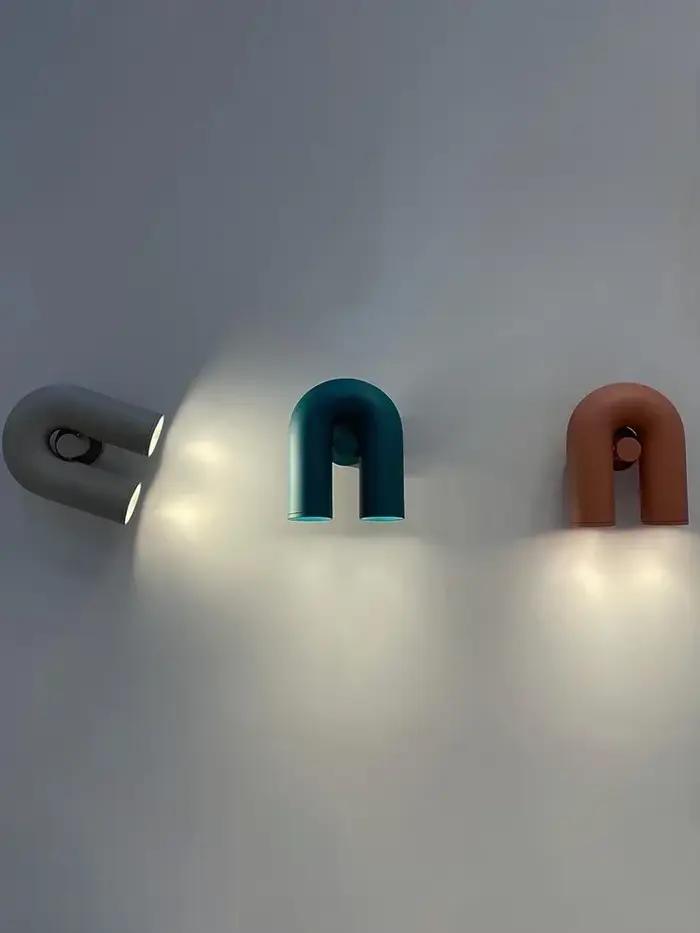 Applique murale LED en forme de U design moderne pour salon et couloir aluminium acrylique 3-5 mètres carrés