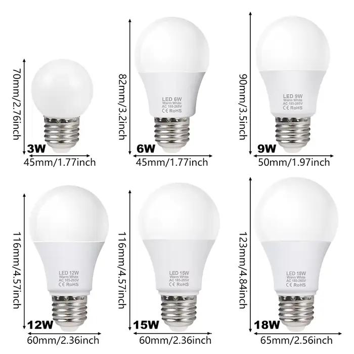 4 pcs/lot ampoules LED E27 AC 220 V SMD2835 3 W 6 W 9 W 12 W 15 W 18 W maison intérieure chambre lampes LED ampoule blanc froid/chaud