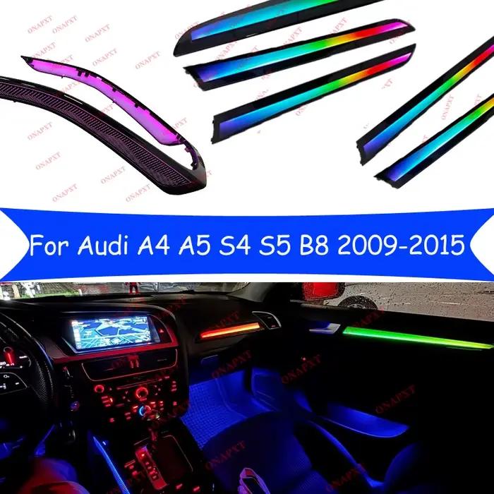 Lampe LED pour Console de porte de tableau de bord, pour Audi A4 A5 S4 S5 B8 2009 – 2015, 256 couleurs, lumière ambiante décorative pour voiture