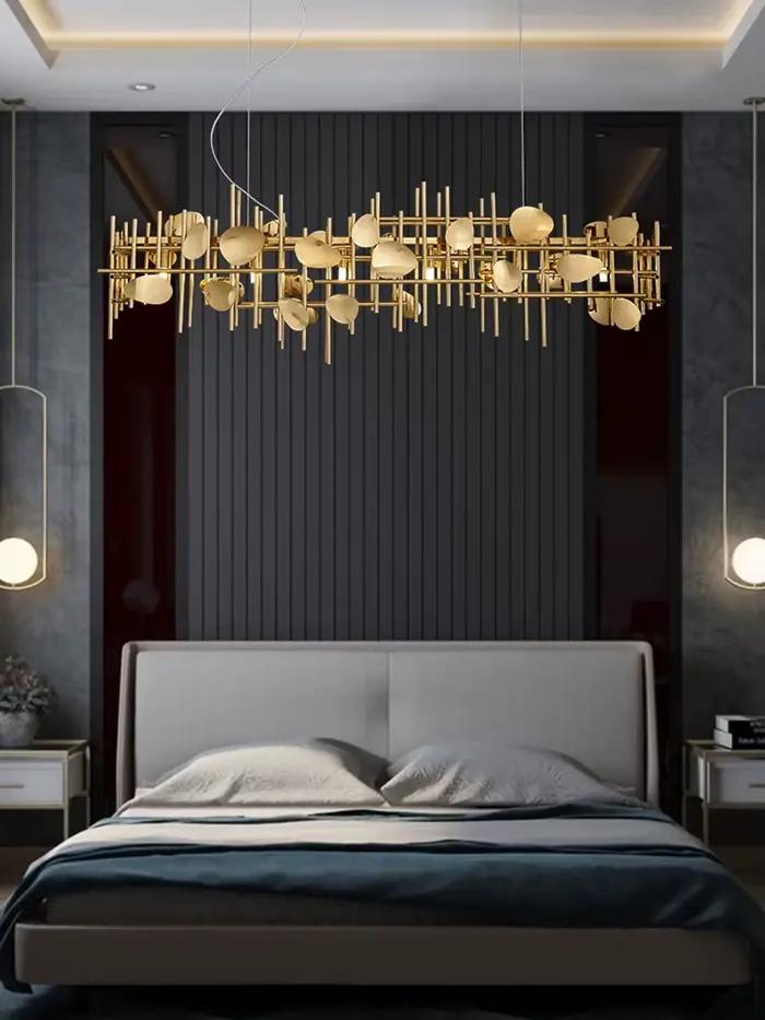 Lustre G9 LED Art Déco en chrome doré, design 2026, suspension luminaire pour salle à manger, îlot de cuisine