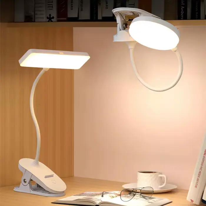 Lampe de Table LED réglable à trois niveaux, éclairage de bureau, dortoir, chambre à coucher, apprentissage, Protection des yeux, lampe de bureau à Clip pliable