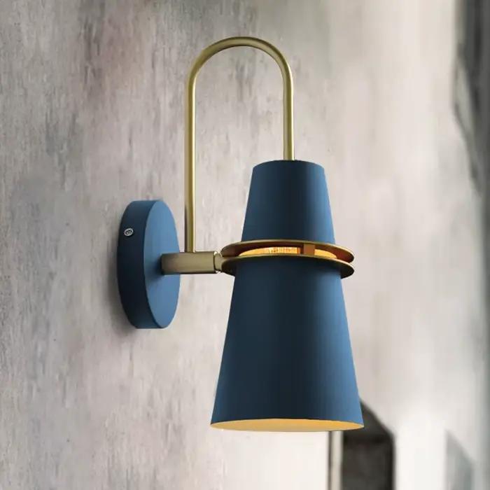 ADELIER Lampes murales rétro noires et bleues Décoration intérieure Luminaires nordiques Salon Chambre Applique murale
