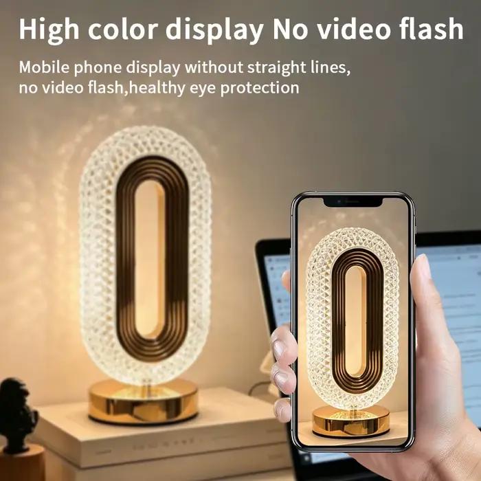 Lampe de chevet pour chambre à coucher, lampe tactile rechargeable, lampe ovale moderne en cristal, lampe de chevet pour dortoir, salon, bureau