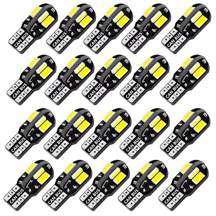 10/20 pièces W5W T10 ampoule LED Canbus 5730 8SMD 4014 26smd 12V 6000K 194 168 LED carte de voiture dôme lumières feu de stationnement lampe de signalisation automatique