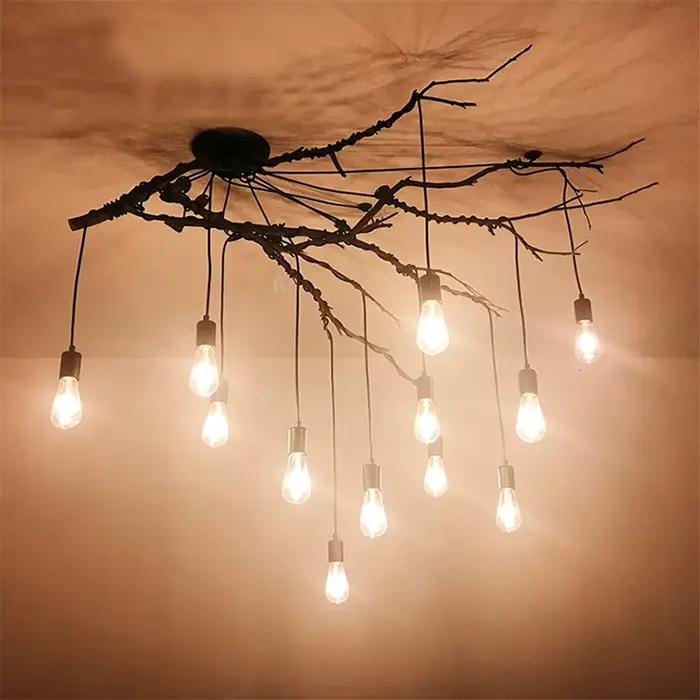 Vintage noir araignée suspension E27 Edison LED ampoule Multi Source de lumière rétro suspension lampe 1.2/1.5/2M Loft salle à manger éclairage