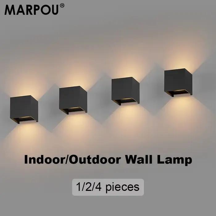 MARPOU mur LED lampe étanche IP65 9W éclairage intérieur extérieur applique murale pour jardin porche AC 90-260V salon décoration