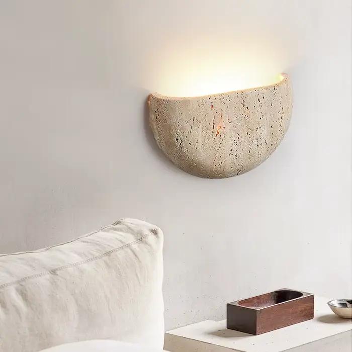 Japonais jaune travertin mur LED lumière Caver pierre applique murale lampe pour couloir chevet salon escalier couloir porche