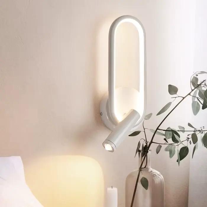 Applique murale rotative avec projecteurs, lampe de lecture de chevet, fond créatif, chambre minimaliste, intérieur, nouveau, 2023